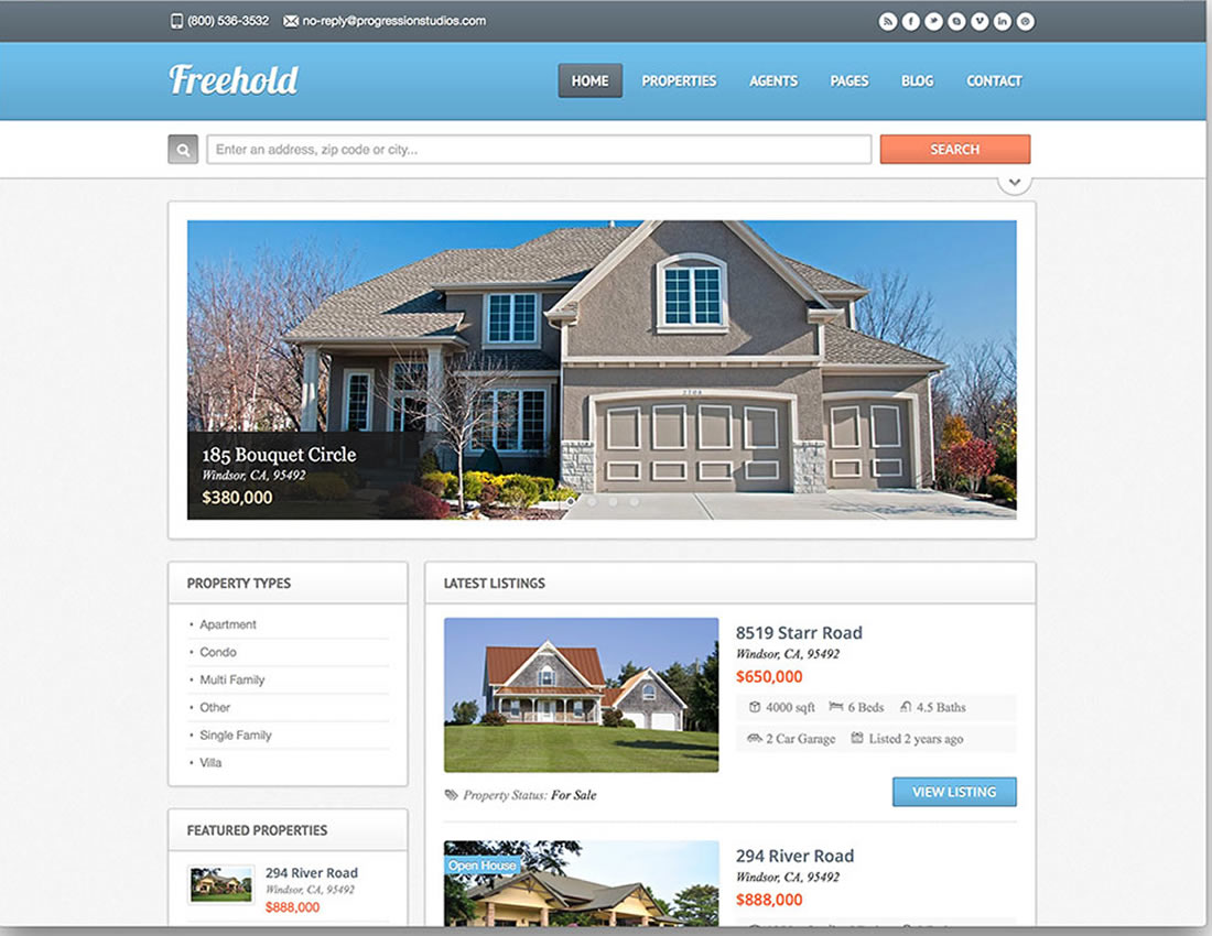 Real Estate WordPress Theme – Freehold