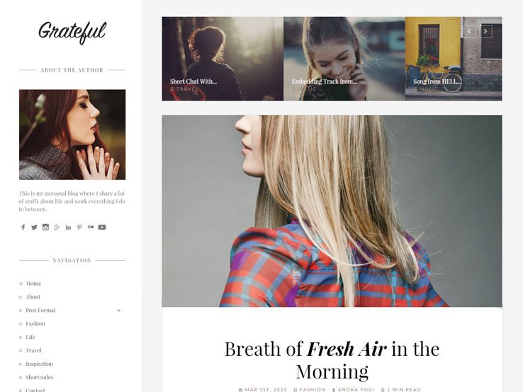 Wordpress Fashion Theme - Grateful take your fashion blog to the next level.