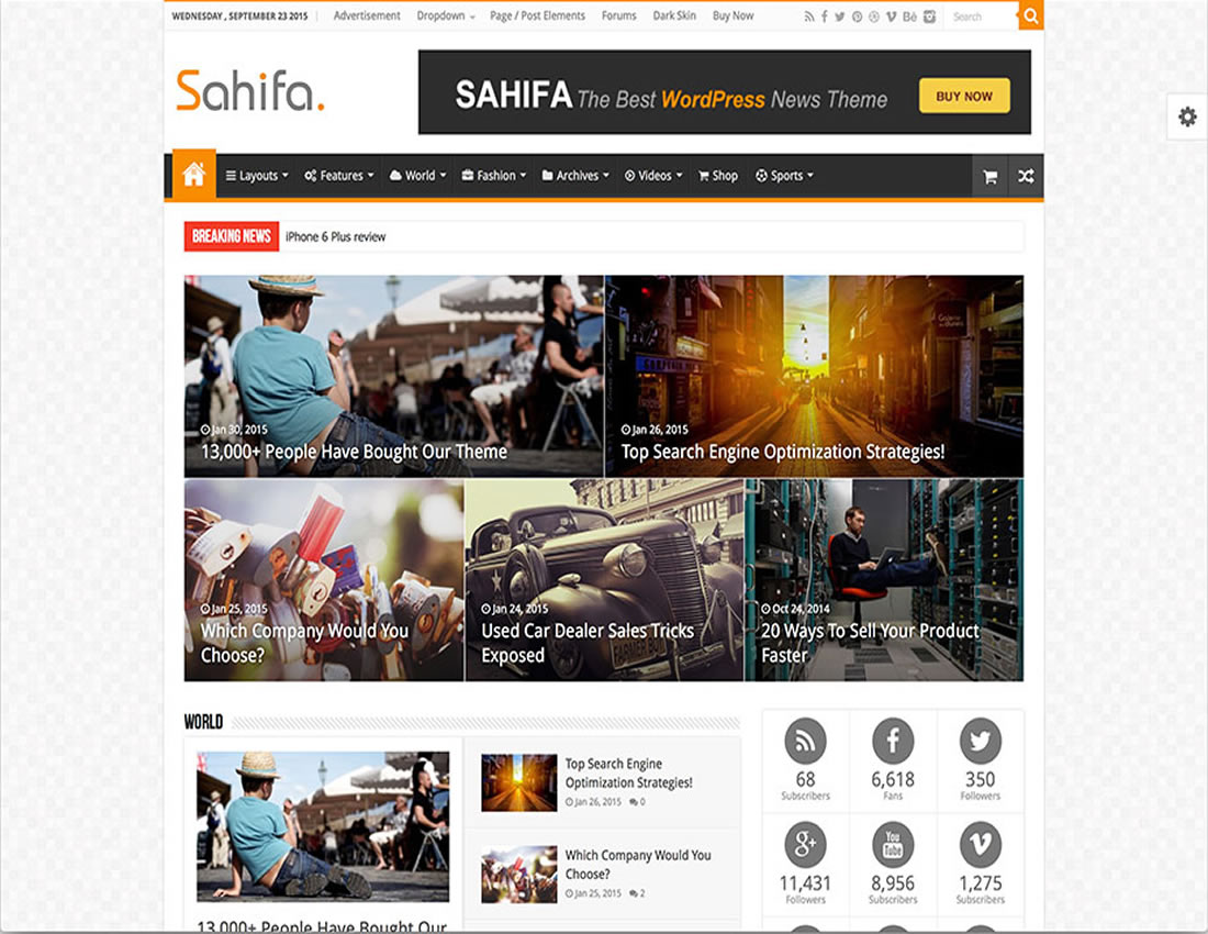 WordPress Magazine Template – Sahifa